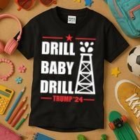 Drill Baby Drill Trump 24 Drill Baby Drill Trump 24 Donald Trump Kids T-Shirt thumb 3
