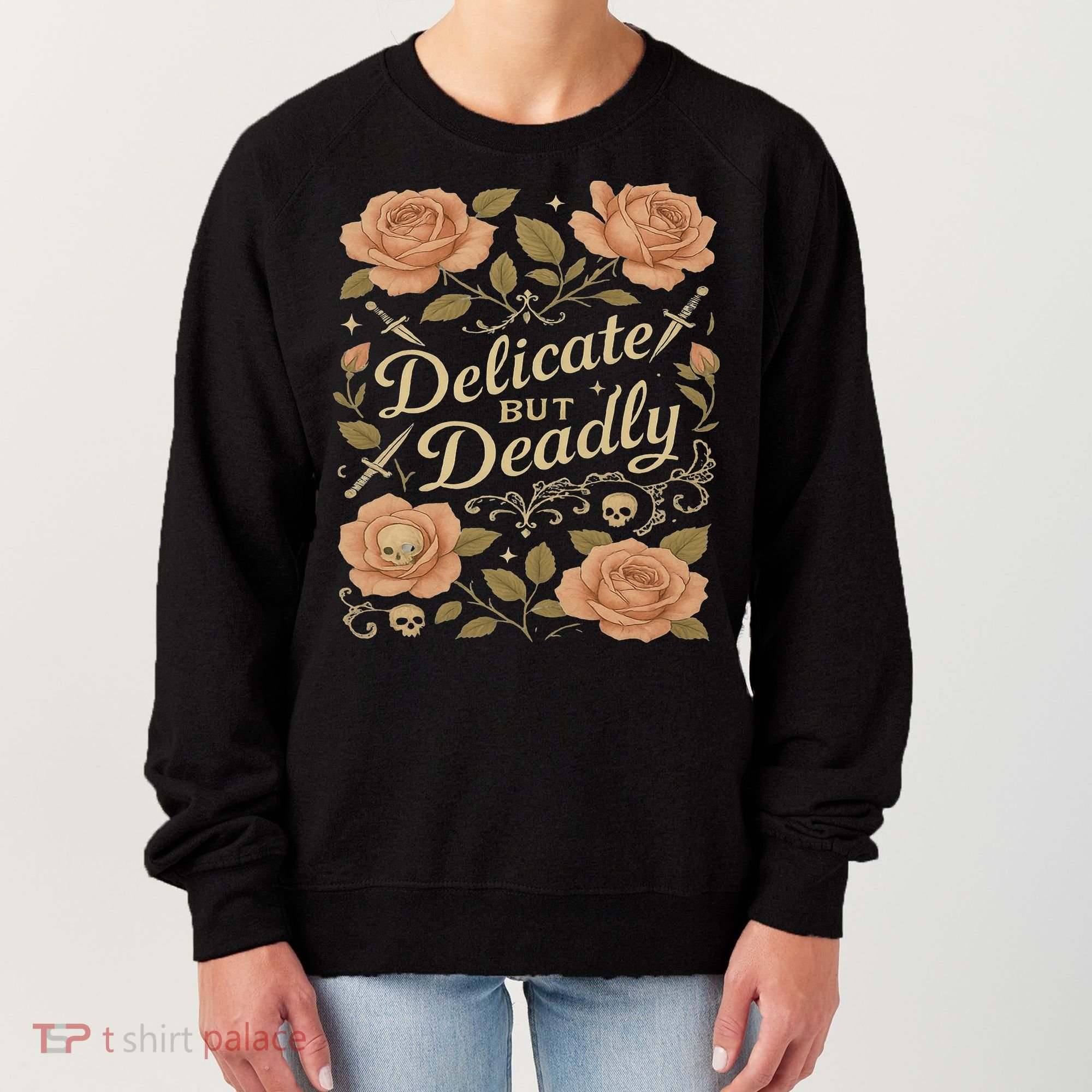 Delicate But Deadly Coquette Skullcore Aesthetic Women's Sweatshirt