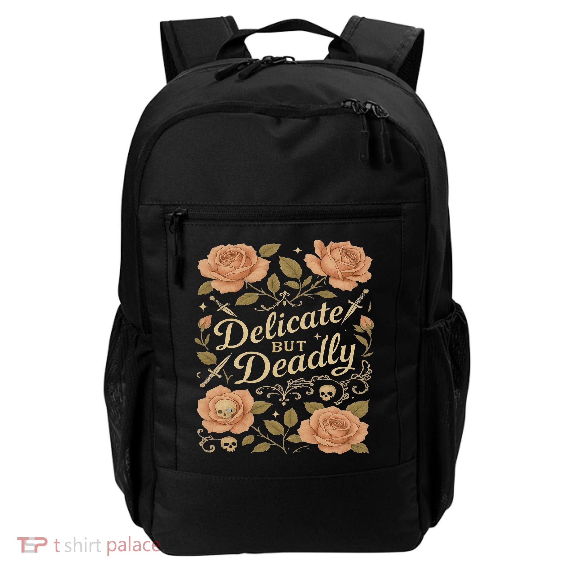 Delicate But Deadly Coquette Skullcore Aesthetic Backpack