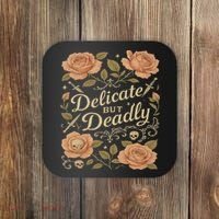 Delicate But Deadly Coquette Skullcore Aesthetic Coaster thumb 0