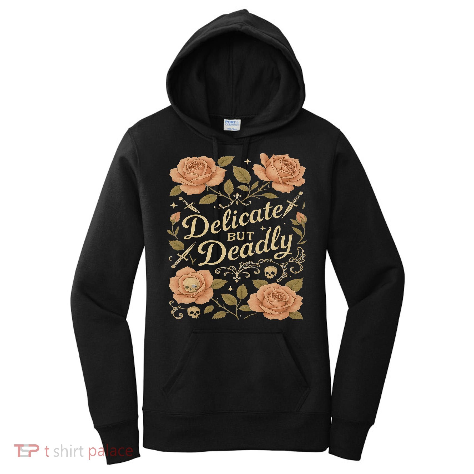 Delicate But Deadly Coquette Skullcore Aesthetic Women's Hoodie
