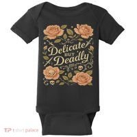 Delicate But Deadly Coquette Skullcore Aesthetic Baby Bodysuit thumb 0
