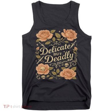 Delicate But Deadly Coquette Skullcore Aesthetic Tank Top