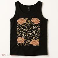 Delicate But Deadly Coquette Skullcore Aesthetic Tank Top thumb 2