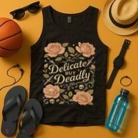 Delicate But Deadly Coquette Skullcore Aesthetic Tank Top thumb 4