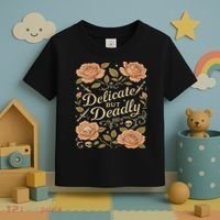 Delicate But Deadly Coquette Skullcore Aesthetic Toddler T-Shirt thumb 3