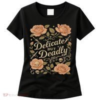 Delicate But Deadly Coquette Skullcore Aesthetic Women's T-Shirt thumb 0