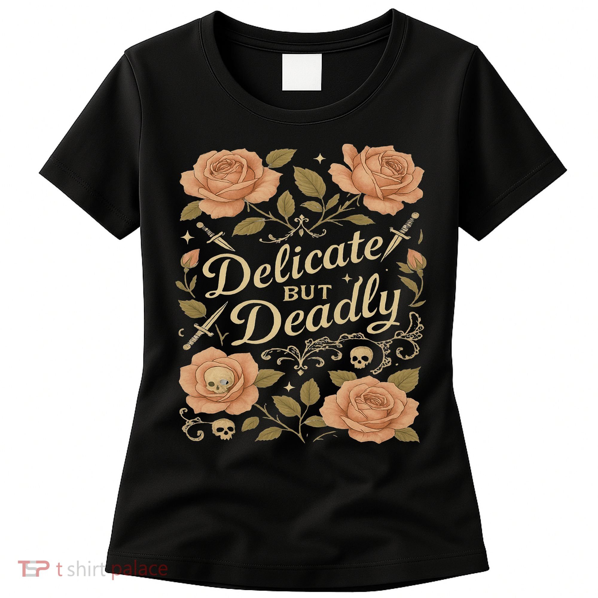 Delicate But Deadly Coquette Skullcore Aesthetic Women's T-Shirt