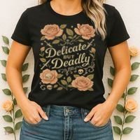 Delicate But Deadly Coquette Skullcore Aesthetic Women's T-Shirt thumb 2