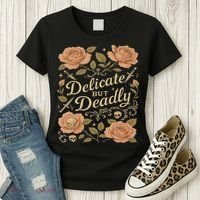 Delicate But Deadly Coquette Skullcore Aesthetic Women's T-Shirt thumb 3