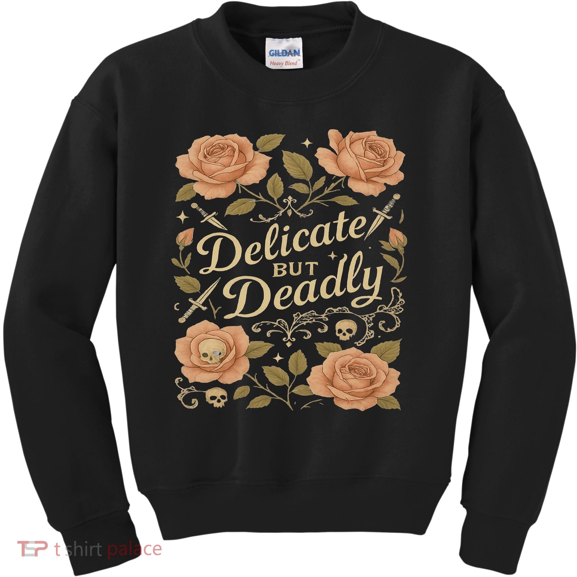 Delicate But Deadly Coquette Skullcore Aesthetic Kids Sweatshirt