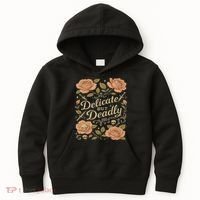 Delicate But Deadly Coquette Skullcore Aesthetic Kids Hoodie thumb 0