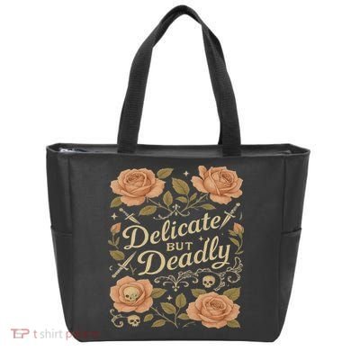 Delicate But Deadly Coquette Skullcore Aesthetic Tote Bag