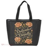 Delicate But Deadly Coquette Skullcore Aesthetic Tote Bag thumb 0