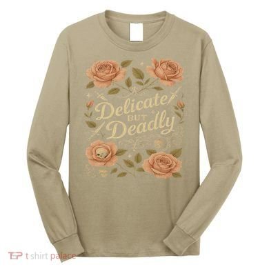 Delicate But Deadly Coquette Skullcore Aesthetic Long Sleeve Shirt