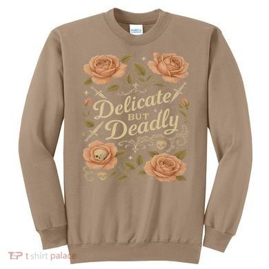Delicate But Deadly Coquette Skullcore Aesthetic Sweatshirt