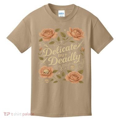 Delicate But Deadly Coquette Skullcore Aesthetic Kids T-Shirt