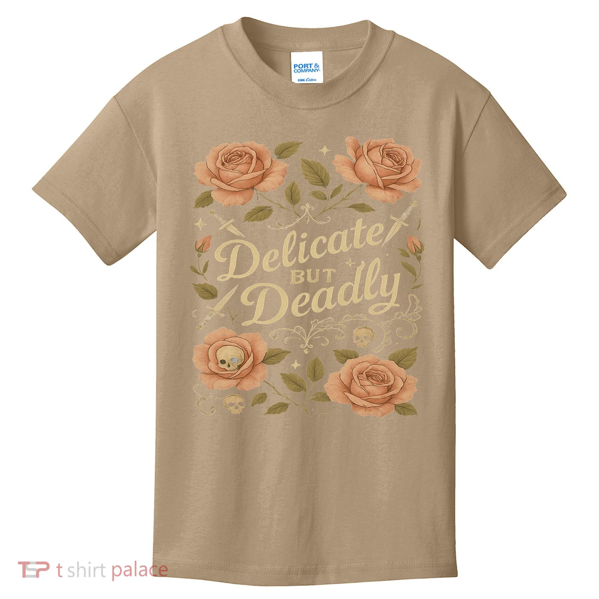 Delicate But Deadly Coquette Skullcore Aesthetic Kids T-Shirt