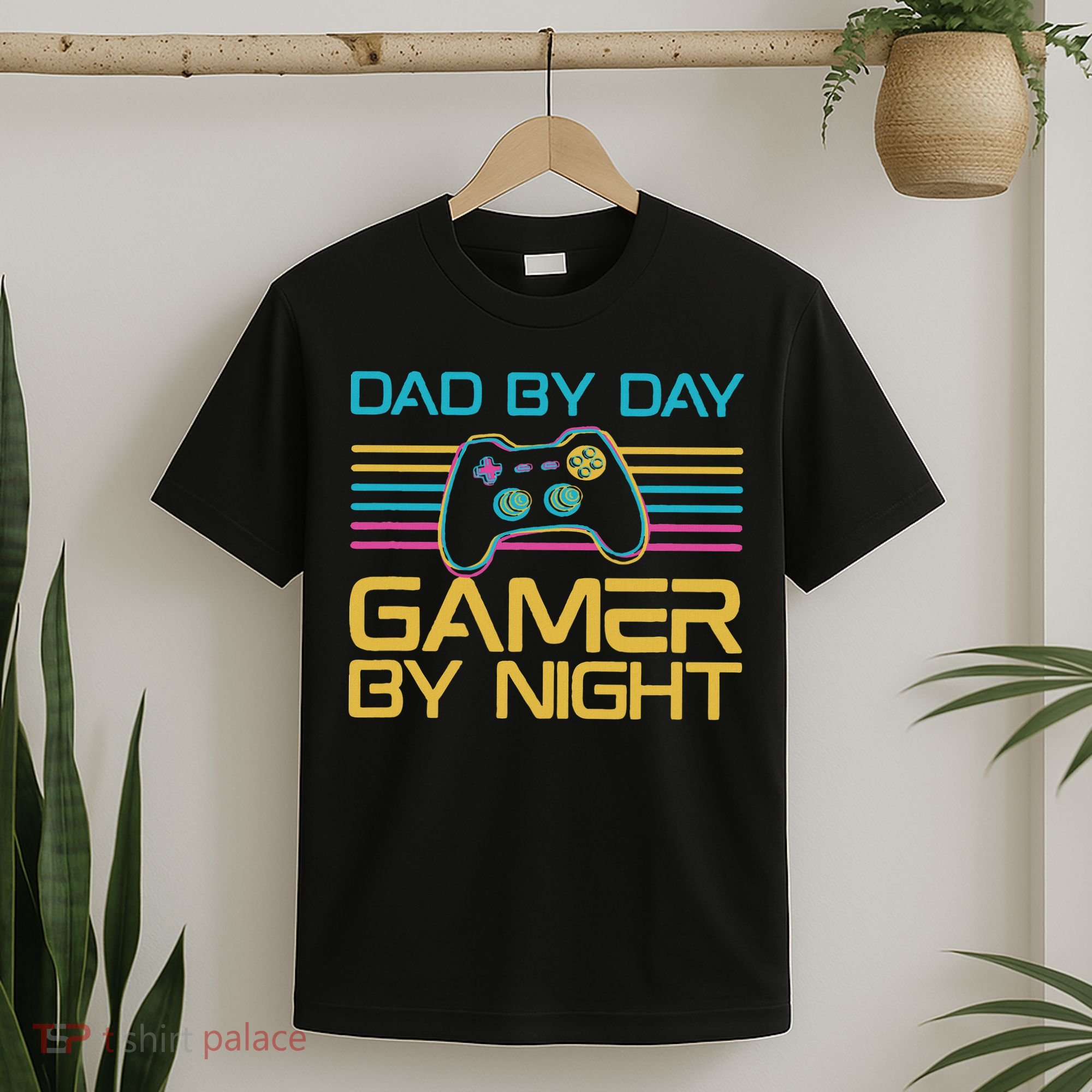 Dad By Day Gamer By Night Video Games Lover Gamer Dad T-Shirt