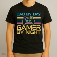 Dad By Day Gamer By Night Video Games Lover Gamer Dad T-Shirt thumb 3