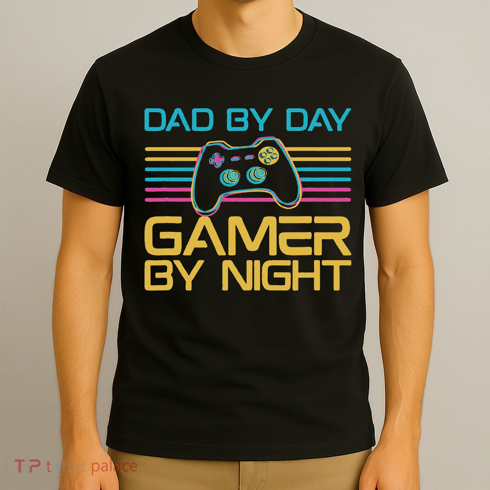 Dad By Day Gamer By Night Video Games Lover Gamer Dad T-Shirt