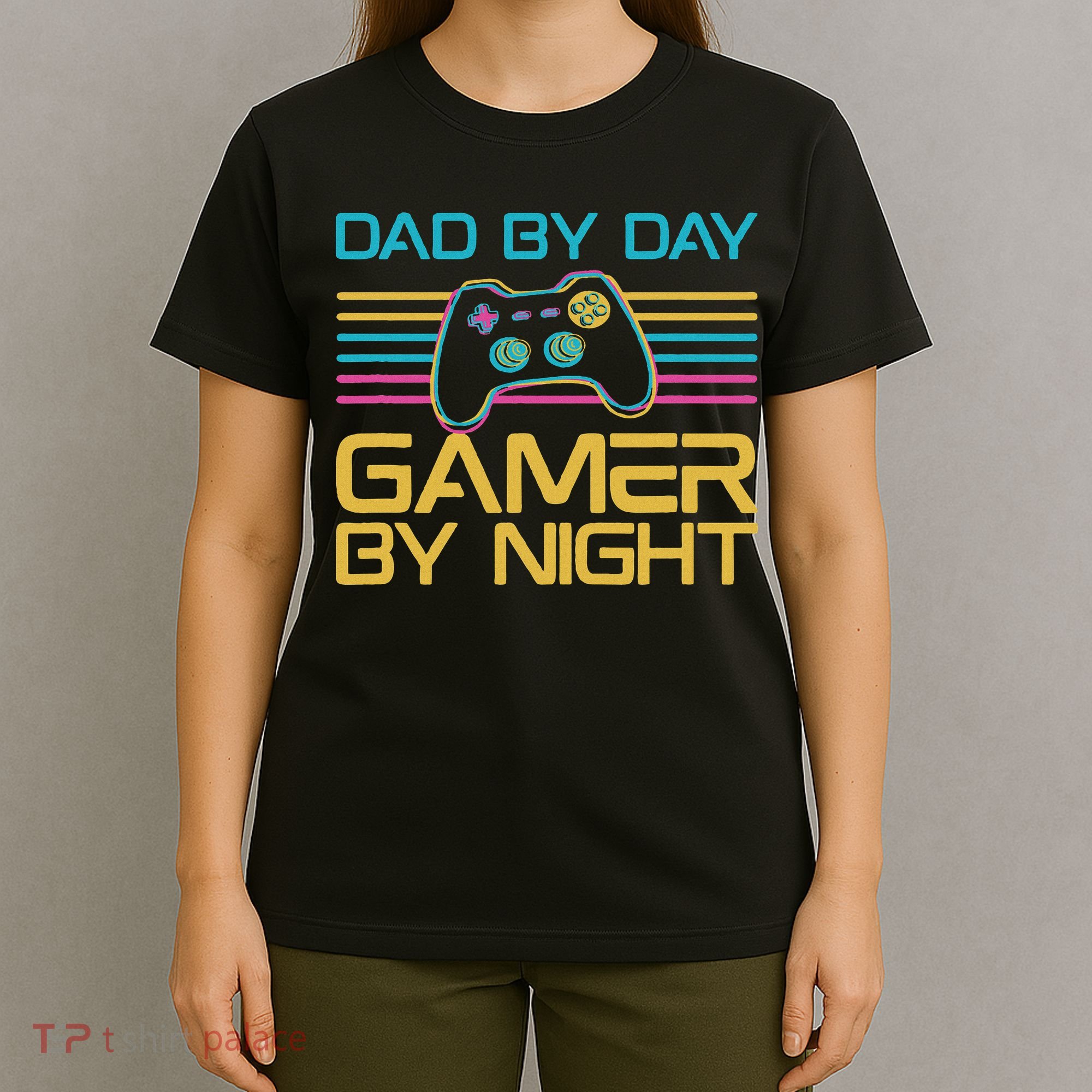 Dad By Day Gamer By Night Video Games Lover Gamer Dad T-Shirt