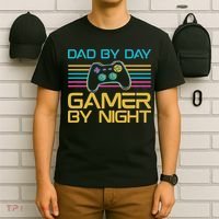 Dad By Day Gamer By Night Video Games Lover Gamer Dad T-Shirt thumb 6