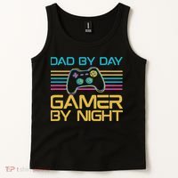 Dad By Day Gamer By Night Video Games Lover Gamer Dad Tank Top thumb 2