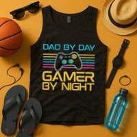 Dad By Day Gamer By Night Video Games Lover Gamer Dad Tank Top thumb 4