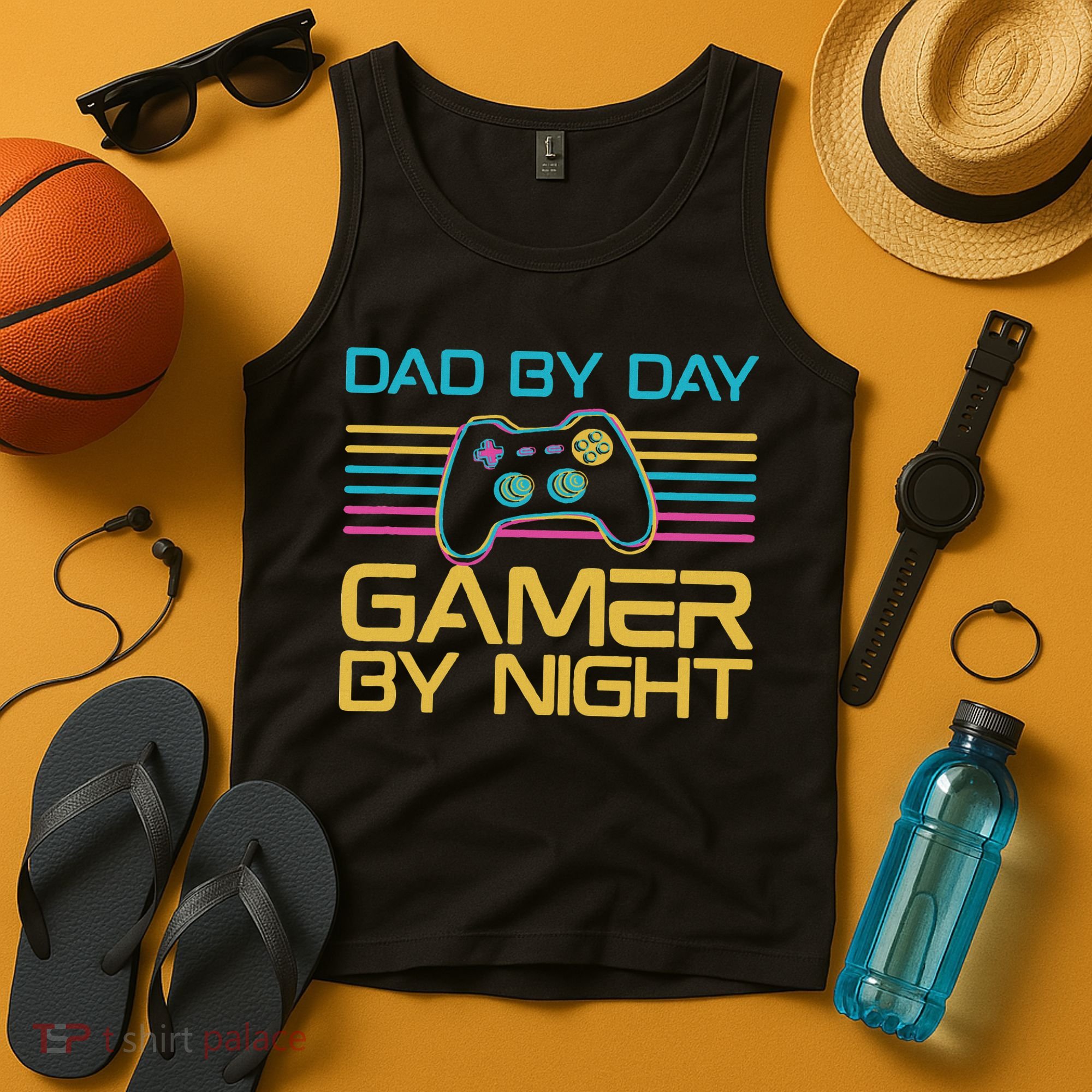 Dad By Day Gamer By Night Video Games Lover Gamer Dad Tank Top