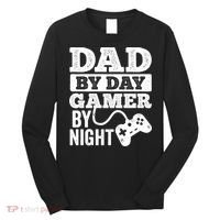 Dad By Day Gamer By Night Video Games Lover Gamer Dad Gift Long Sleeve Shirt thumb 0