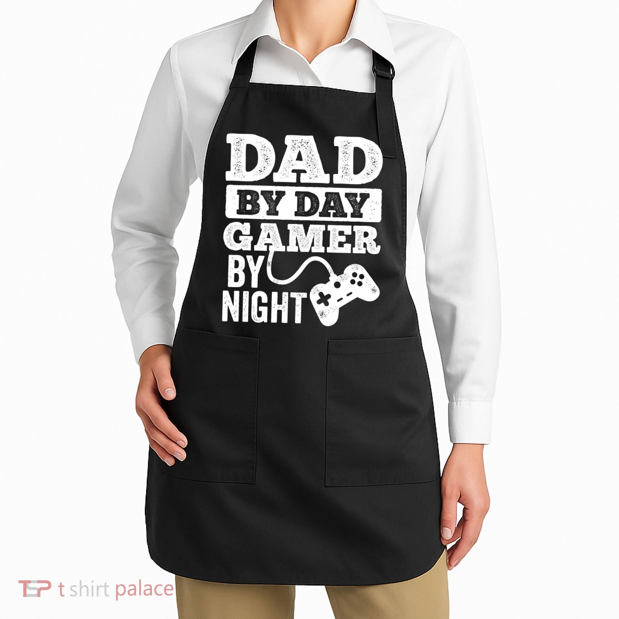Dad By Day Gamer By Night Video Games Lover Gamer Dad Gift Apron