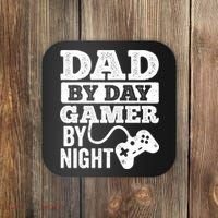 Dad By Day Gamer By Night Video Games Lover Gamer Dad Gift Coaster thumb 0