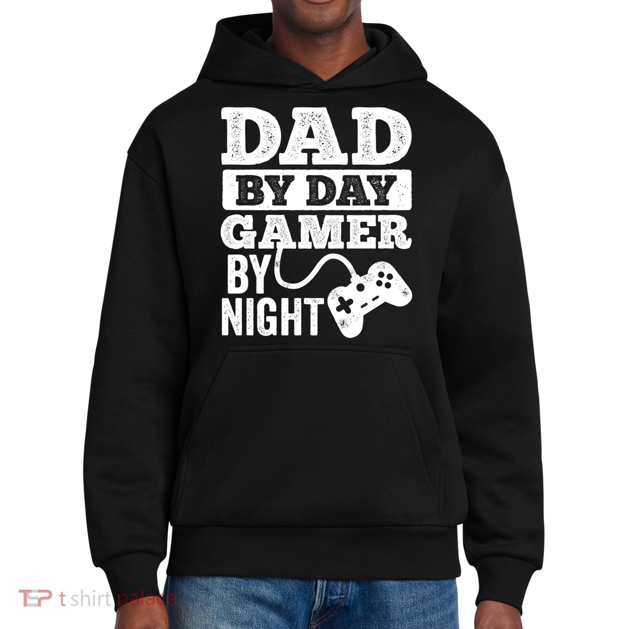 Dad By Day Gamer By Night Video Games Lover Gamer Dad Gift District V.I.T. Heavyweight Hoodie