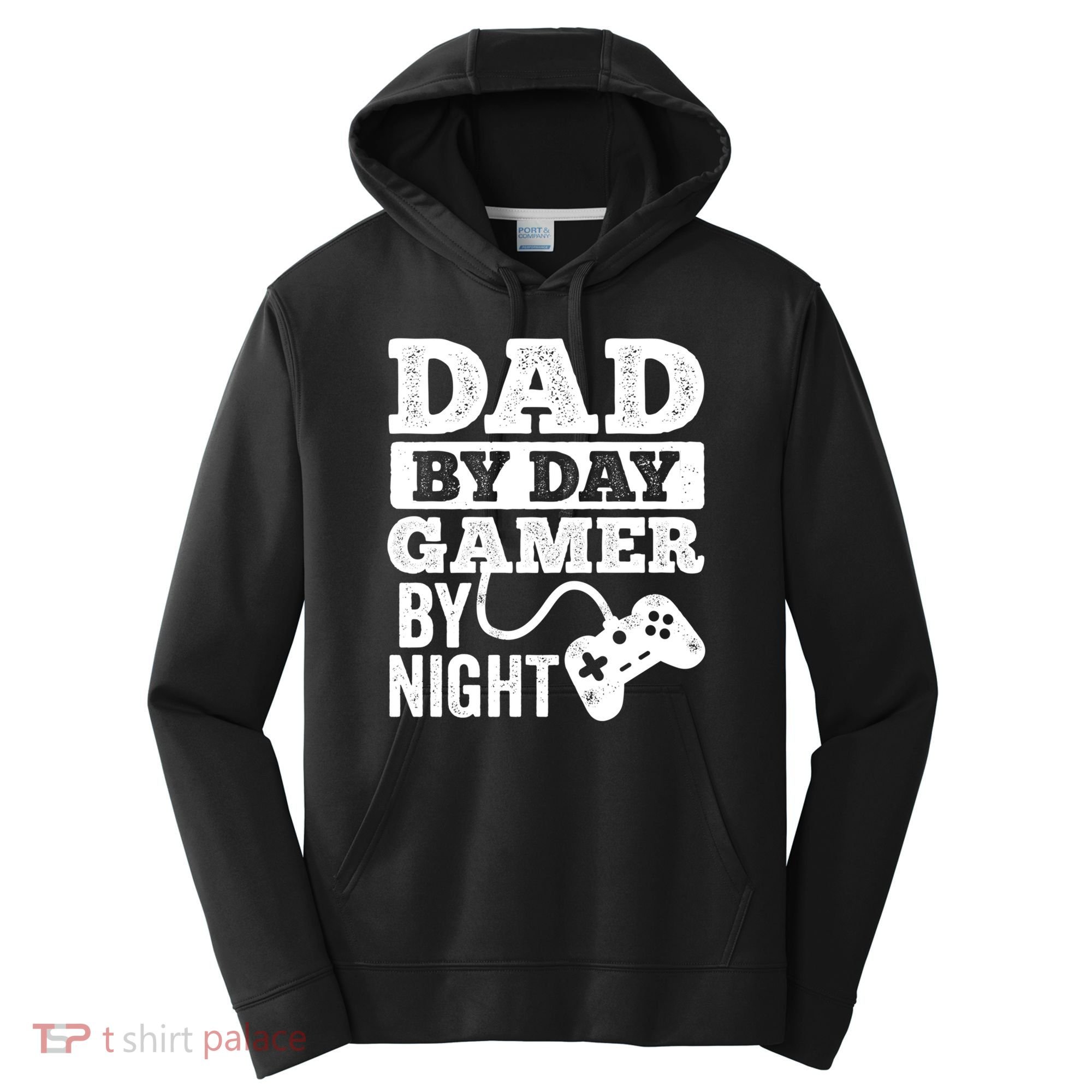 Dad By Day Gamer By Night Video Games Lover Gamer Dad Gift Performance Fleece Hoodie