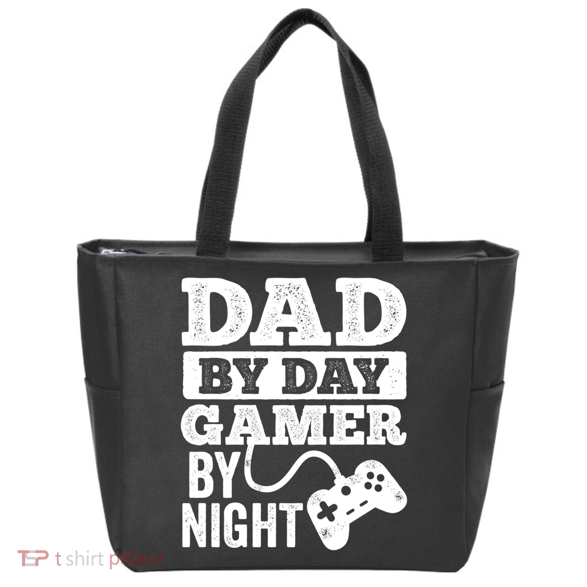 Dad By Day Gamer By Night Video Games Lover Gamer Dad Gift Tote Bag