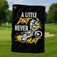 Dirt Bike Dirt Never Hurt Motocross Golf Towel thumb 1