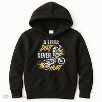 Dirt Bike Dirt Never Hurt Motocross Kids Hoodie thumb 0