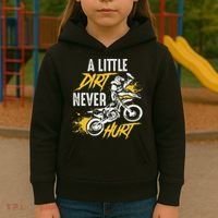 Dirt Bike Dirt Never Hurt Motocross Kids Hoodie thumb 3