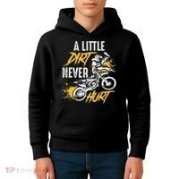 Dirt Bike Dirt Never Hurt Motocross Kids Hoodie thumb 4