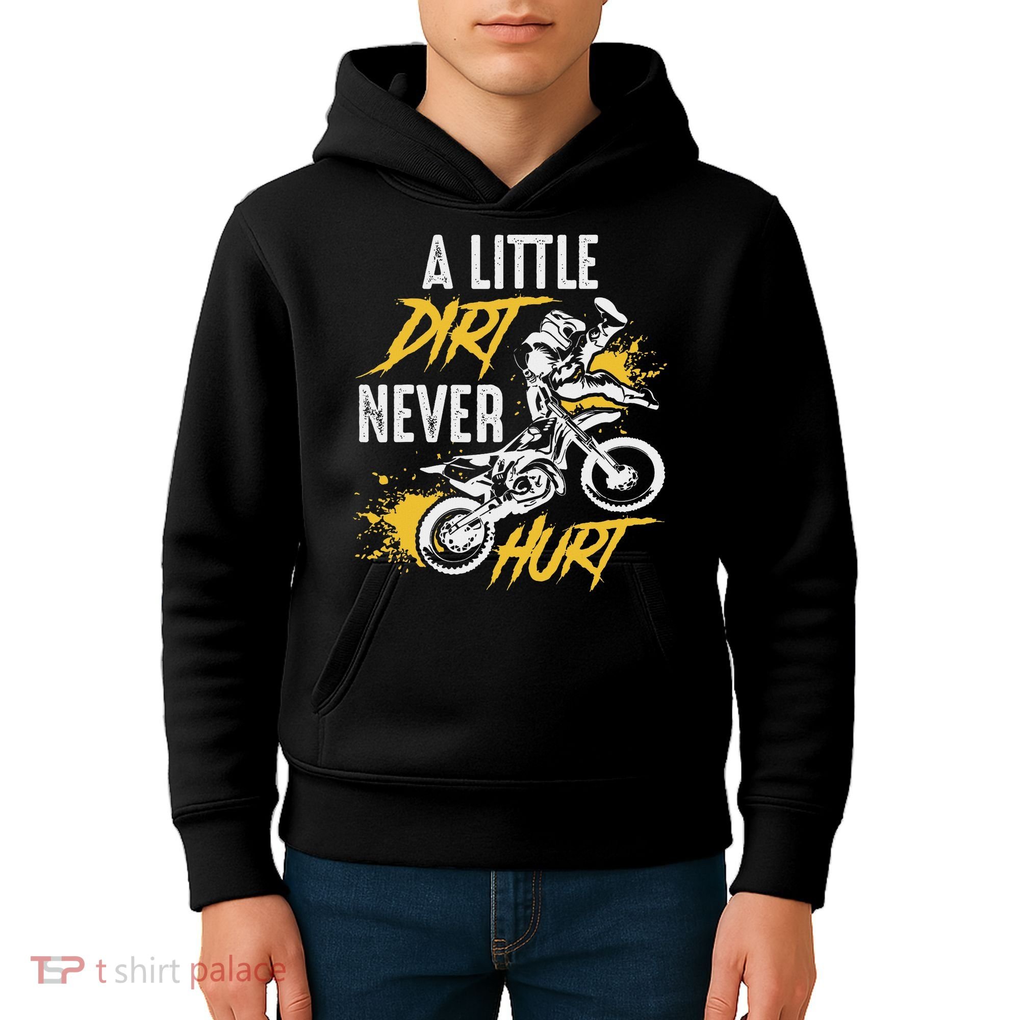 Dirt Bike Dirt Never Hurt Motocross Kids Hoodie