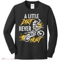 Dirt Bike Dirt Never Hurt Motocross Kids Long Sleeve Shirt thumb 0