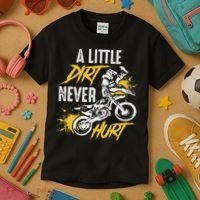 Dirt Bike Dirt Never Hurt Motocross Kids T-Shirt thumb 3