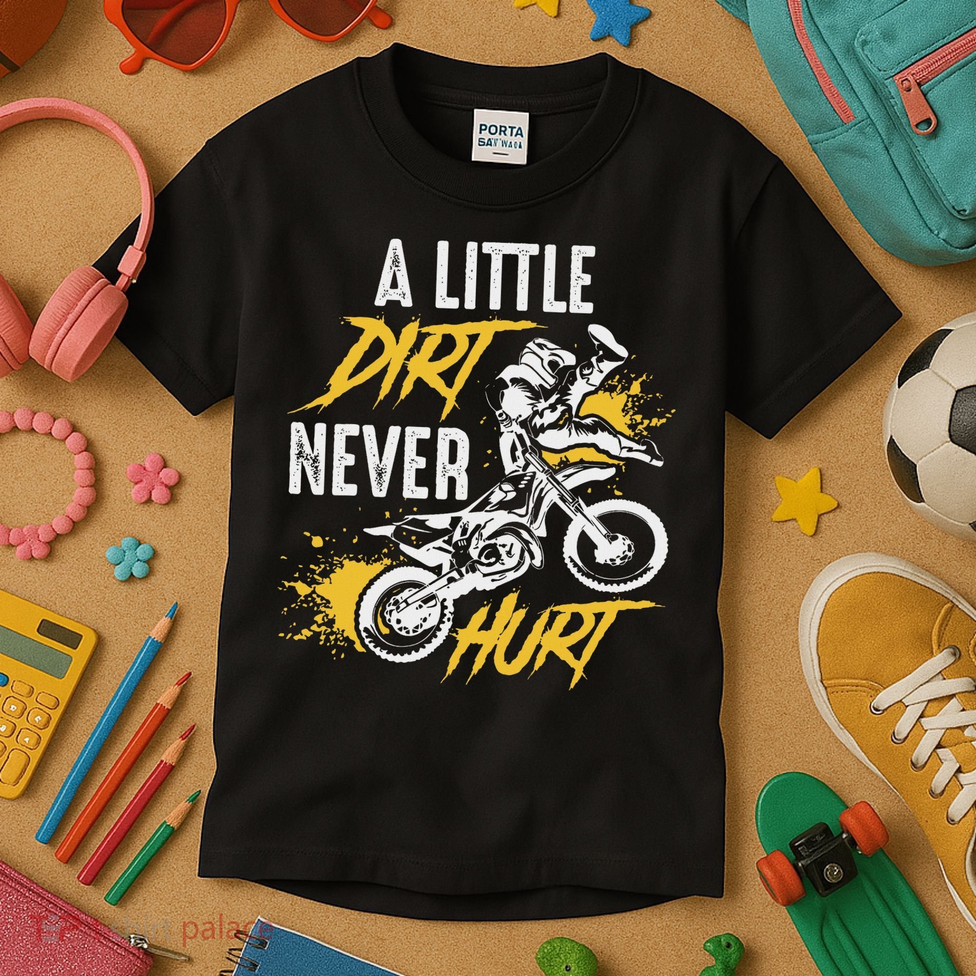 Dirt Bike Dirt Never Hurt Motocross Kids T-Shirt