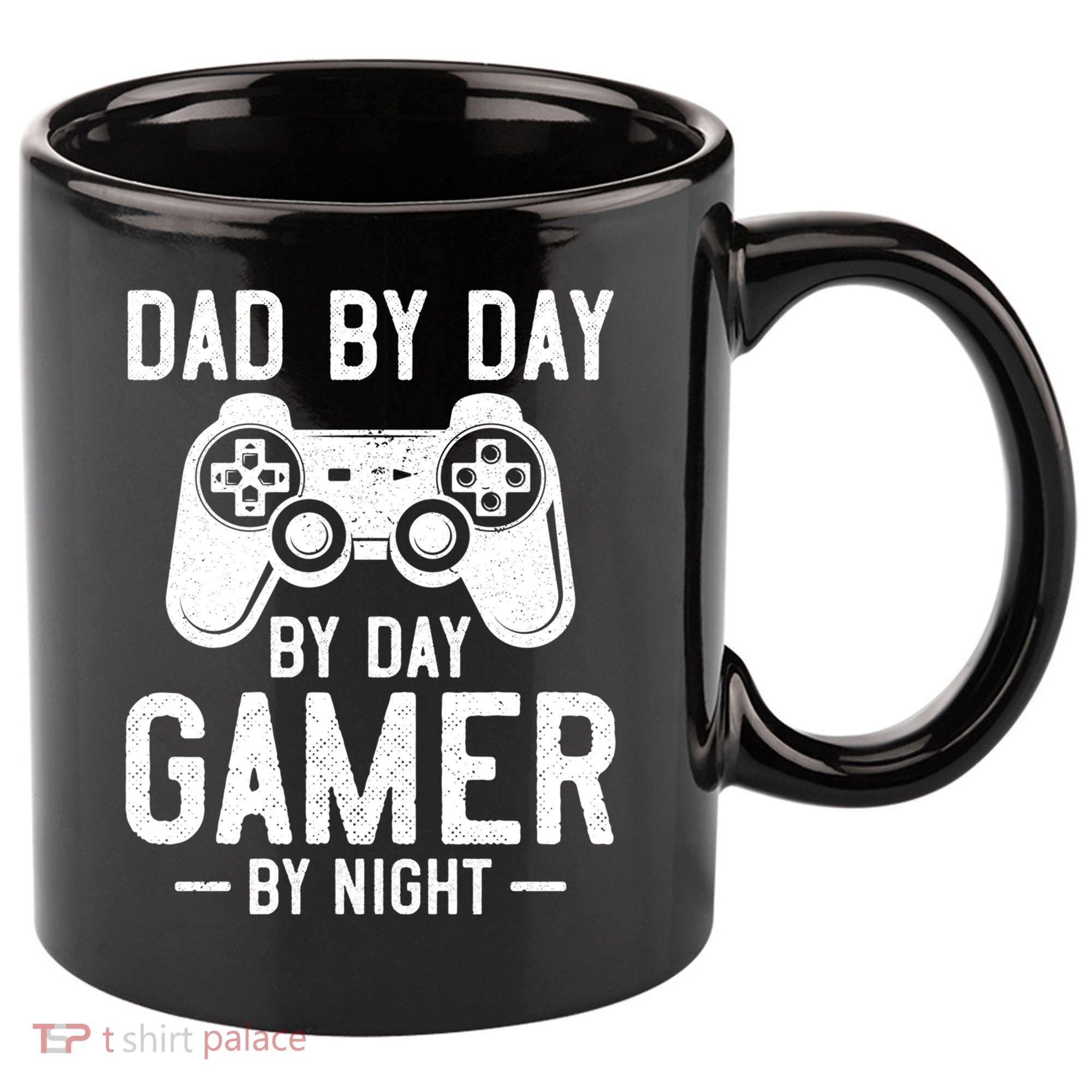 Dad By Day By Day Gamer By Night Gift 11oz C Handle Ceramic Mug