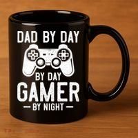 Dad By Day By Day Gamer By Night Gift 11oz C Handle Ceramic Mug thumb 3
