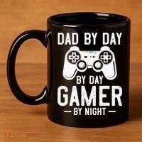 Dad By Day By Day Gamer By Night Gift 11oz C Handle Ceramic Mug thumb 4