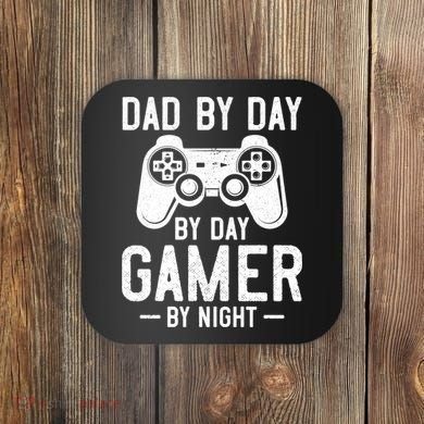 Dad By Day By Day Gamer By Night Gift Coaster