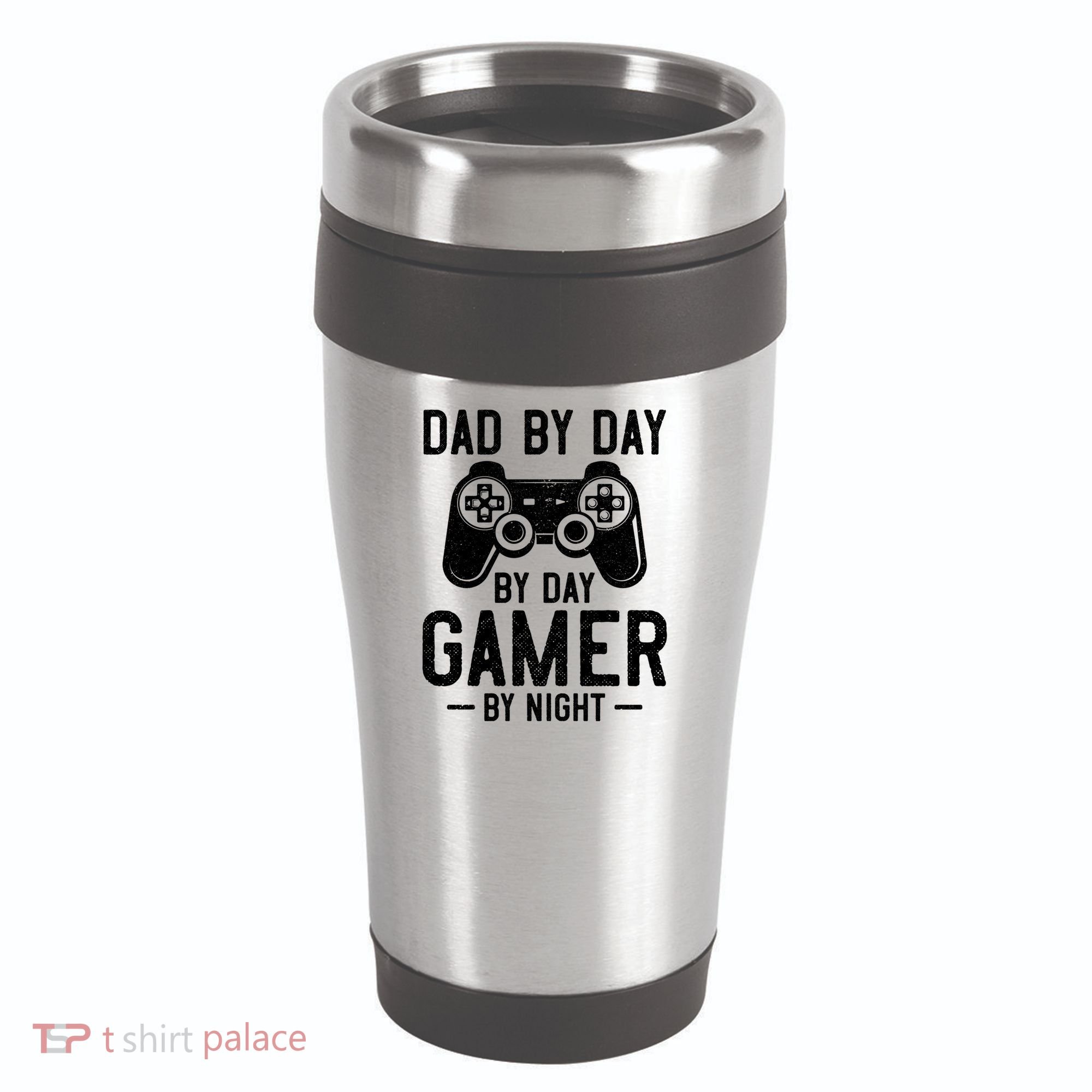Dad By Day By Day Gamer By Night Gift 16oz Travel Tumbler