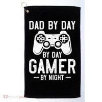 Dad By Day By Day Gamer By Night Gift Golf Towel thumb 0